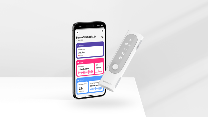 Beamo kann die gemessenen Gesundheitsdaten in der Withings-App anzeigen und speichern. (Bild: Withings)
